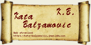 Kata Balzamović vizit kartica